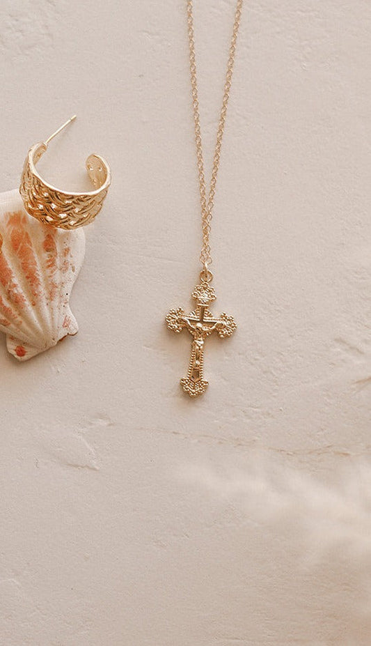 14k Gold Crucifix Necklace